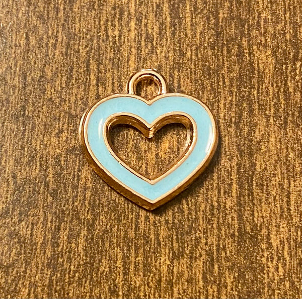 (1) Baby Blue Heart Charm