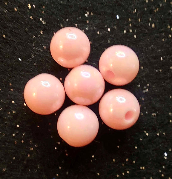 (6) Shiny Light Pink 12mm Beads