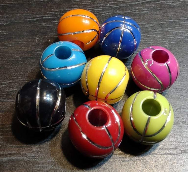 (5) Colored Basketball Beads