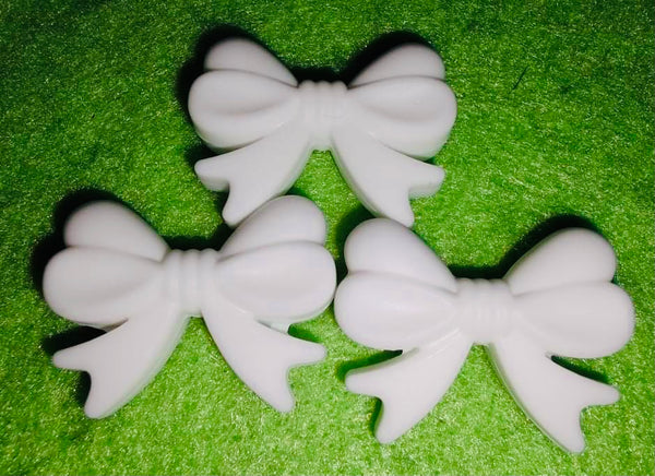 3) White Silicone Bow Beads – LBL Creations