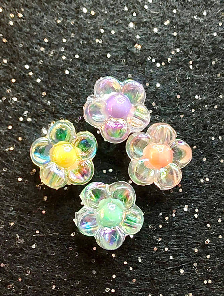 (4) Flower AB Mix Beads