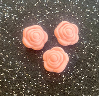 (1) Peachy Pink Rose Silicone Bead