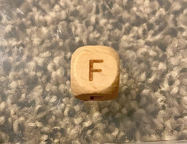 (1) Wooden "F" Bead