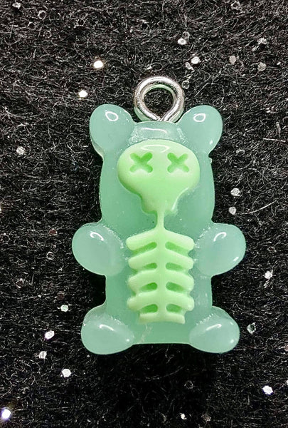 (1) Green Skeleton Gummy Bear Charm