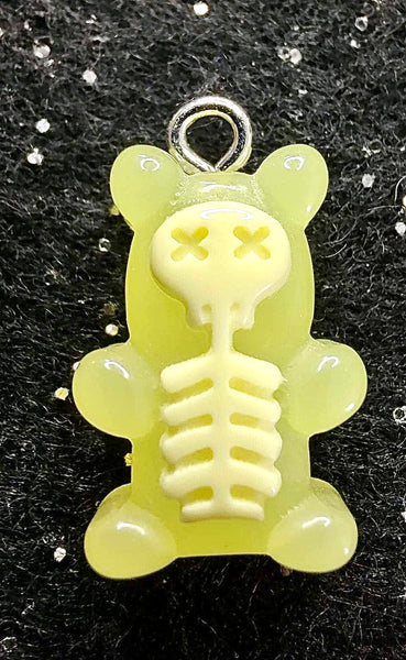 (1) Yellow Skeleton Gummy Bear Charm