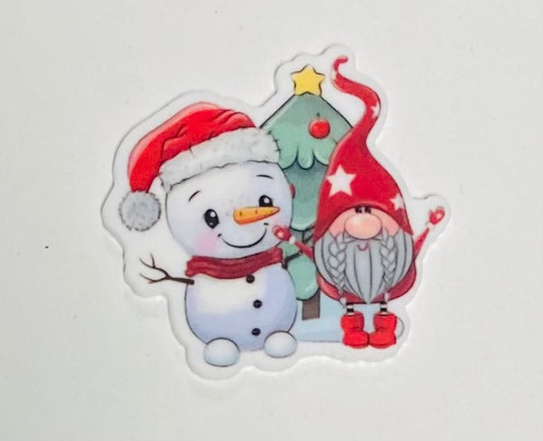 (1) Snowman & Gnome Planar Resin Piece