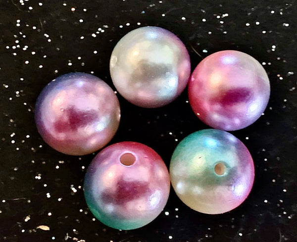 (5) Galaxy Colored Ombre 20mm Beads