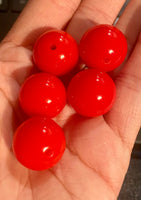 (5) Red 20mm Beads