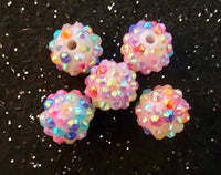 (5) Rainbow Rhinestone 14mm Beads