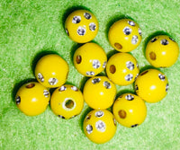 (12) Yellow 6mm Bling Beads