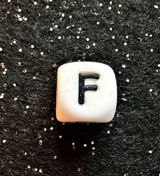 (1) Letter F Silicone Bead