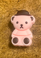 (1) Pink Bear Silicone Bead