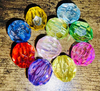 (10) Transparent Faceted 12mm Beads
