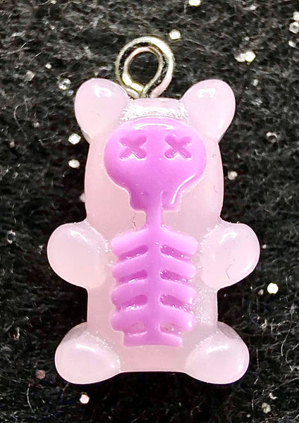 (1) Pink Skeleton Gummy Bear Charm