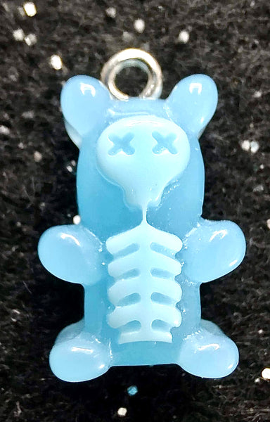 (1) Blue Skeleton Gummy Bear Charm