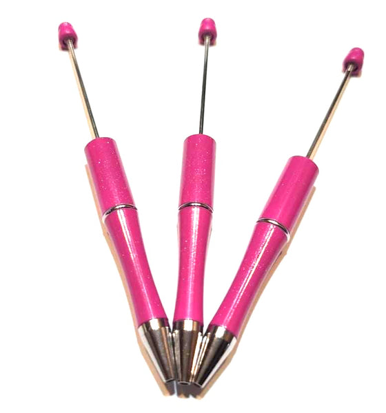 (1) Pink Glitter Beadable Pen