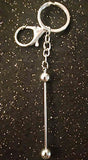 (1) Silver Beadable Keychain Bar