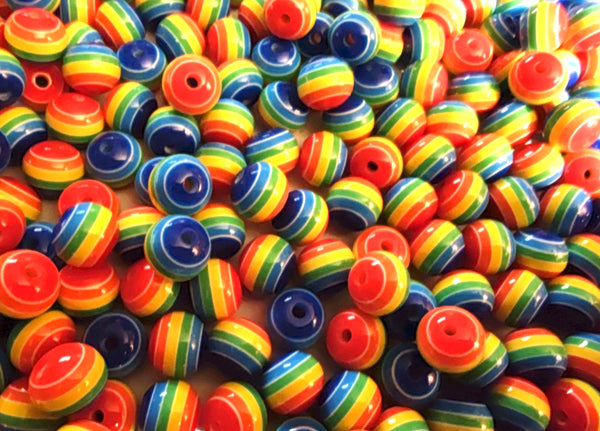 (10) Rainbow 12mm Beads