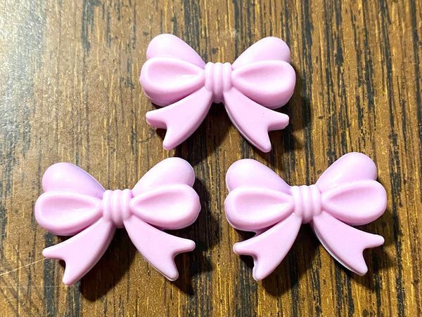 (3) Lilac Silicone Bow Beads