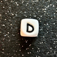 (1) Letter D Silicone Bead