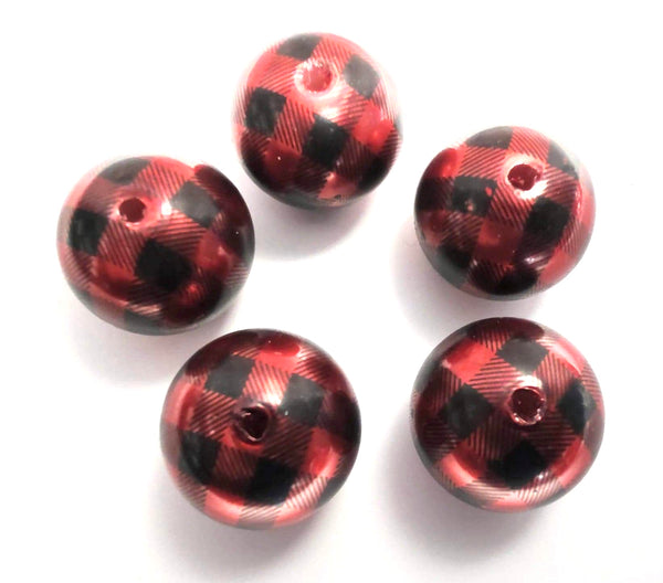 5) Black & White Houndstooth 12mm Beads – LBL Creations