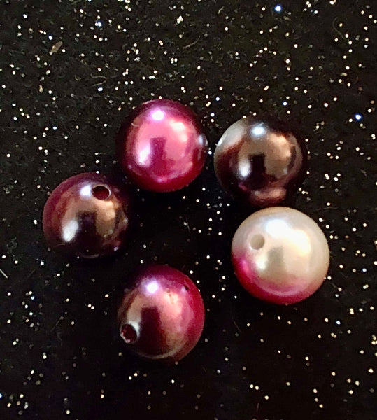 (5) Cranberry Ombre 20mm Beads