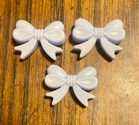 (3) Steel Blue Bow Silicone Beads