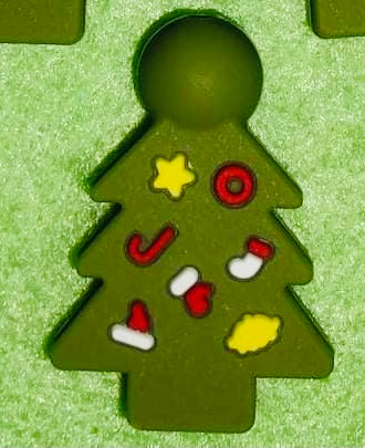 (1) Army Green Christmas Tree Silicone Bead
