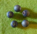 (10) Metallic Blue 8mm Glitter Beads