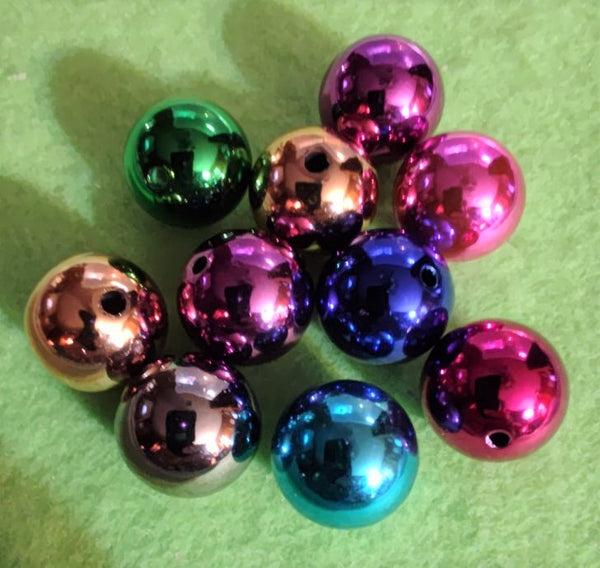 5) 20mm Shiny AB Transparent Beads – LBL Creations